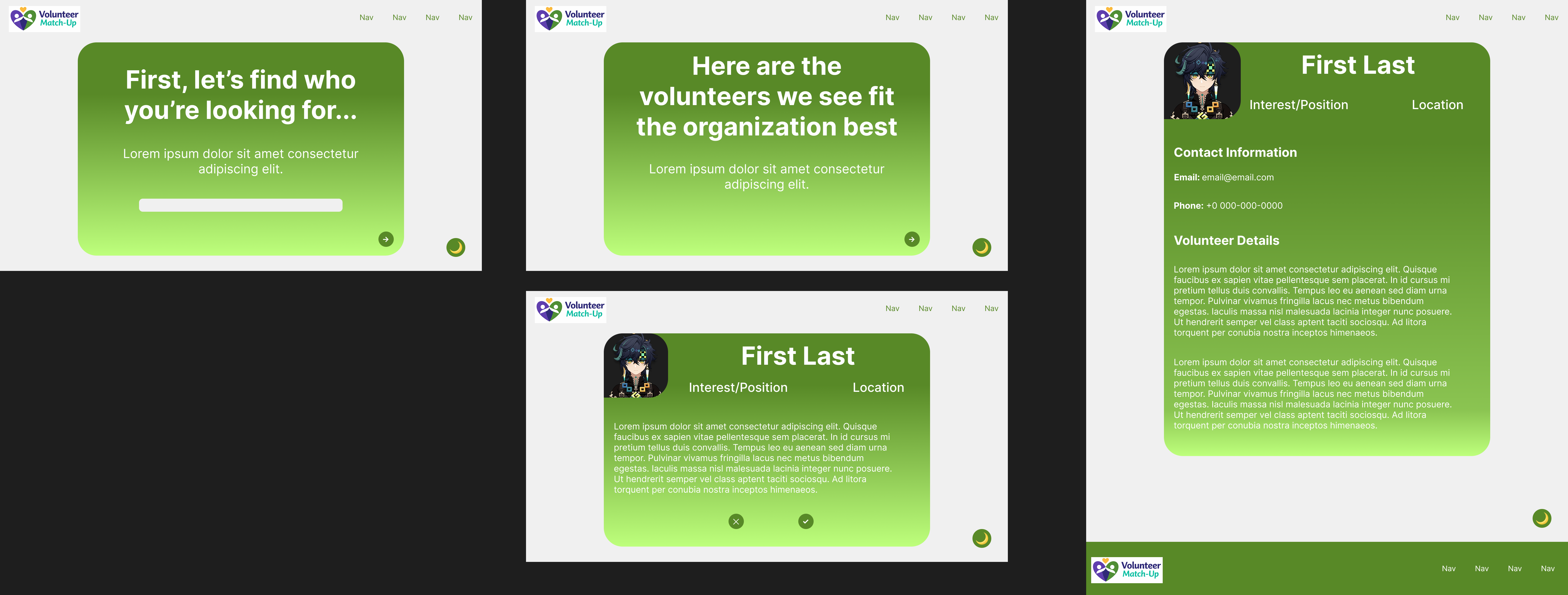 volunteer match up organization view